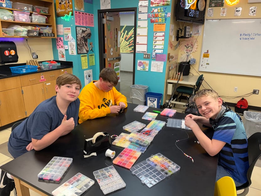 Students learning inside and outside of the classroom.