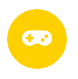Picture of a game controller inside a yellow circle