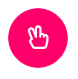 Picture of a hand making a peace sign inside of a pink circle