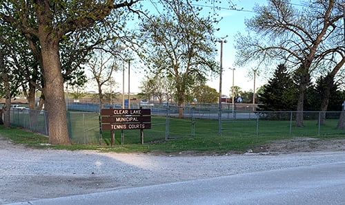 Picture of the tennis courts from the road